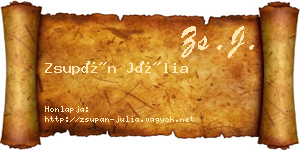 Zsupán Júlia névjegykártya