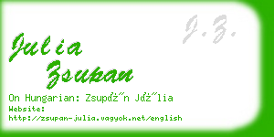 julia zsupan business card